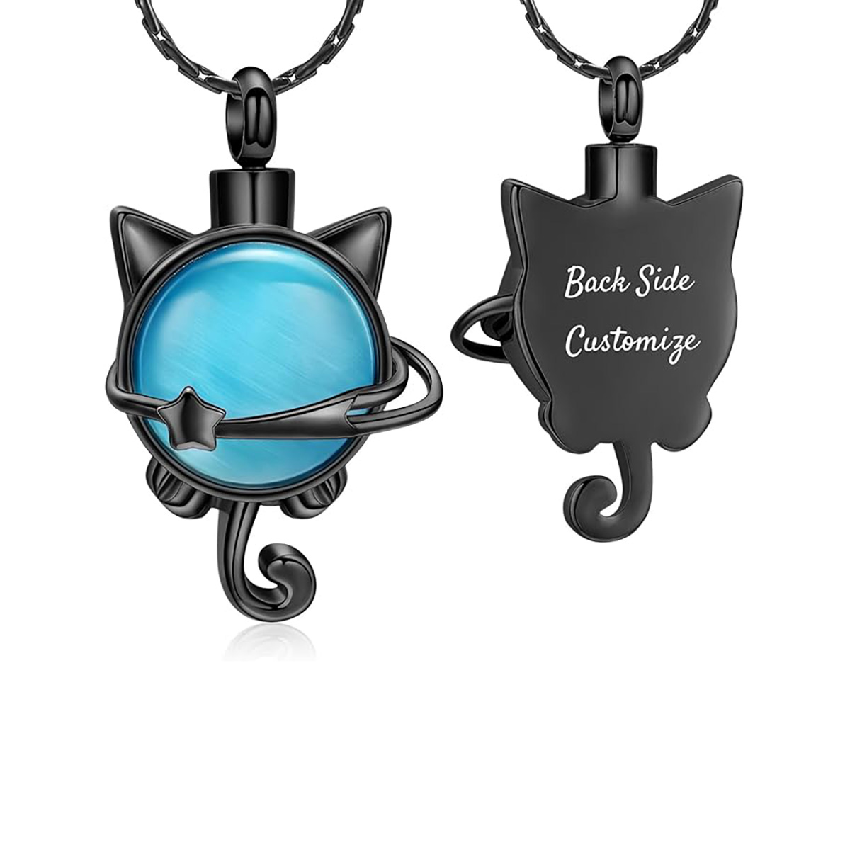 Cat Moon Pendant – Black