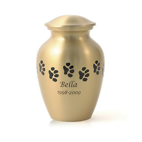 Black and Gold Engravable Urn - available in 3 sizes for cats and dogs