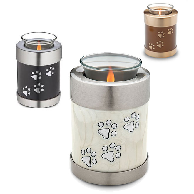Tea Light Urns for Cats in 3 colours - Pearl, Midnight and Bronze
